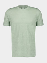 120% Lino Pistache Soft Fade Linen Short Sleeve T-Shirt