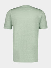 120% Lino Pistache Soft Fade Linen Short Sleeve T-Shirt