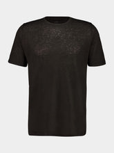 120% Lino Black Linen T-Shirt