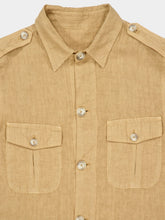 120% Lino Almond Linen Jacket with Pockets