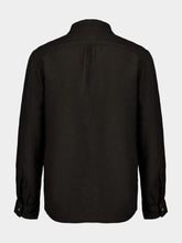 120% Lino Black Long Sleeve Linen Shirt
