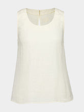 120% Lino Ecru Sleeveless Linen Top