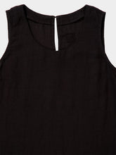 120% Lino Black Sleeveless Linen Top
