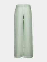 120% Lino Pistachio Soft Fade Linen Drawstring Pants