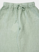 120% Lino Pistachio Soft Fade Linen Drawstring Pants