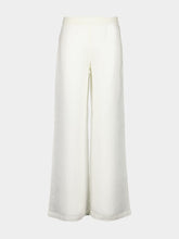 120% Lino White Wide-Leg Linen Pants