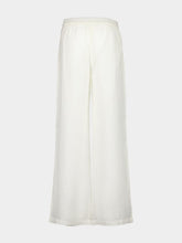 120% Lino White Wide-Leg Linen Pants