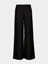 120% Lino Black Wide-Leg Linen Pants