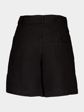 120% Lino Black Casual Fit Linen Shorts