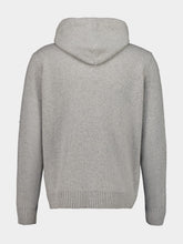 120% Lino Grey Wool Zip-Up Sweatshirt
