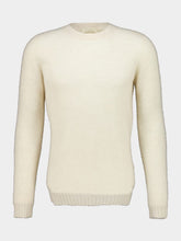 120% Lino Natural Wool Crew-Neck Knit Sweater