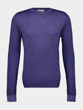 120% Lino Light Denim Wool Crew-Neck Sweater