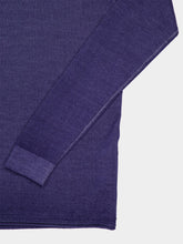 120% Lino Light Denim Wool Crew-Neck Sweater