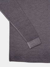 120% Lino Grey Wool Crew-Neck Sweater