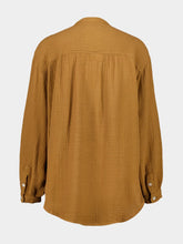 120% Lino Mou Cotton Long-Sleeved Blouse