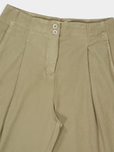 120% Lino Mastice Green Cotton Blend Trousers