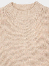 120% Lino Beige Cashmere Blend Poncho Top