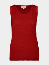 120% Lino Burnt Red Wool Sleeveless Top