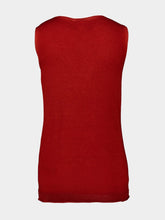 120% Lino Burnt Red Wool Sleeveless Top