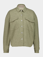 120% Lino Pistachio Wool-Cashmere Giacca Donna Buttoned Overshirt