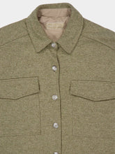 120% Lino Pistachio Wool-Cashmere Giacca Donna Buttoned Overshirt