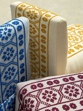 House of Capricorn Handmade Inês Blue Cotton Linen Slipper Chair