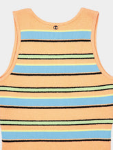 Rabanne Peach Striped Terry Cotton Sleeveless Top