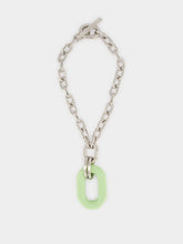 Rabanne XL Link Necklace in Silver and Green