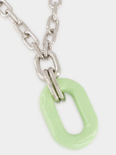 Rabanne XL Link Necklace in Silver and Green