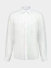120% Lino White Linen Regular-Fit Shirt