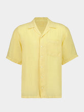 120% Lino Zafferano Yellow Linen Short-Sleeved Shirt