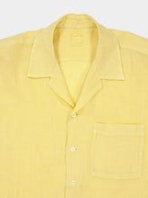 120% Lino Zafferano Yellow Linen Short-Sleeved Shirt