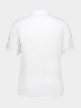 120% Lino White Linen Short-Sleeve Regular Shirt