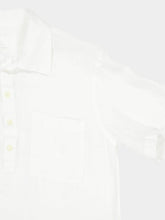 120% Lino White Linen Short-Sleeve Regular Shirt