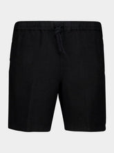 120% Lino Black Linen Bermuda Shorts