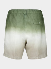 120% Lino Military Green Faded Linen Bermuda Shorts