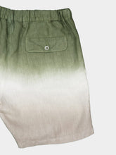 120% Lino Military Green Faded Linen Bermuda Shorts