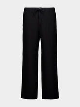 120% Lino Black Drawstring Linen Pants