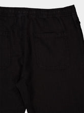120% Lino Black Drawstring Linen Pants