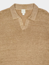 120% Lino Sand Beige Linen Polo Shirt