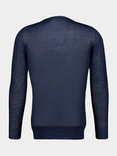 120% Lino Navy Blue Linen Knitwear