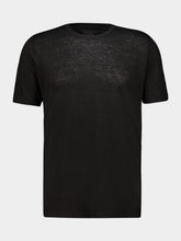120% Lino Black Linen T-Shirt