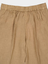120% Lino Savana Brown Linen Casual Fit Trousers