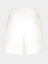 120% Lino White Linen Casual Bermuda Shorts