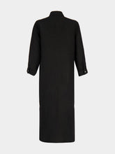 120% Lino Black Linen Maxi Shirt Dress