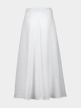 120% Lino White Linen and Cotton Maxi Skirt