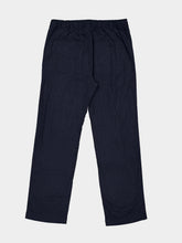 120% Lino Navy Blue Cotton Straight-Leg Trousers