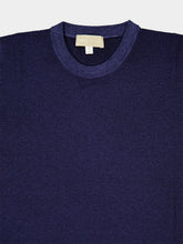 120% Lino Navy Blue Wool Crew-Neck Jumper