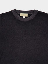 120% Lino Faded Black Wool Crewneck Jumper