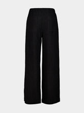 120% Lino Black Casual-Fit Viscose Trousers